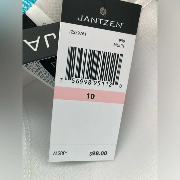 NWT ladies one piece tropical swimsuit by Jantzen - Picture 5 of 5